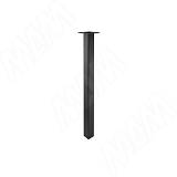 Палини опора для стола квадратная, 50х50мм, H714+18 мм, черный (RAL 9005, муар)
